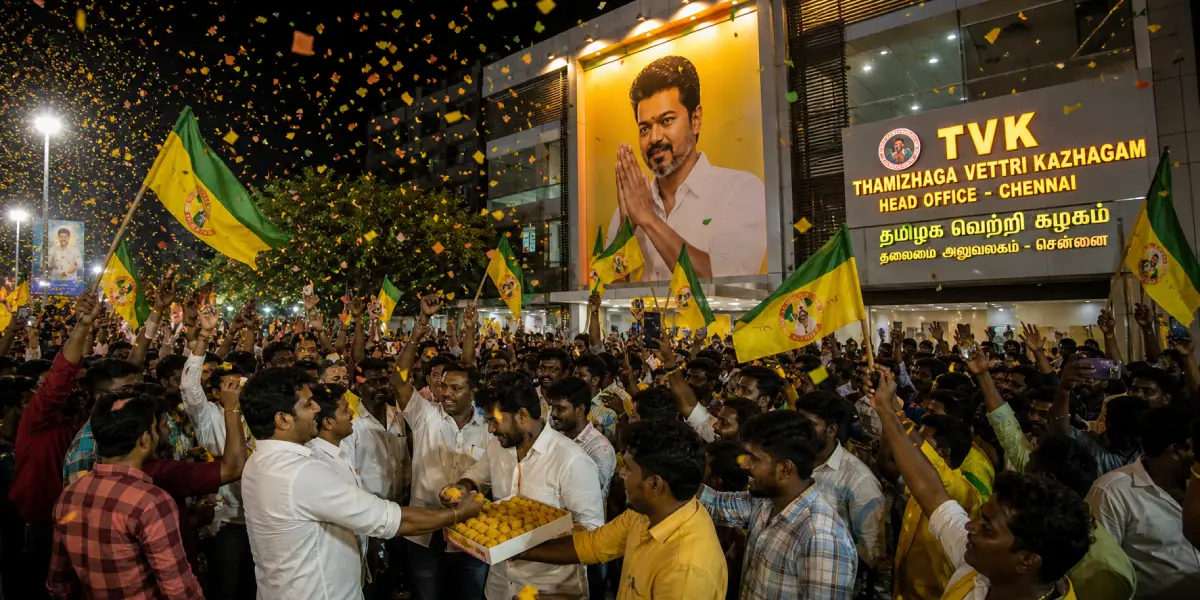 Tamil Nadu Election 2026: Actor Vijay's TVK Wins 107 Seats in Historic Debut — DMK, AIADMK Stunned