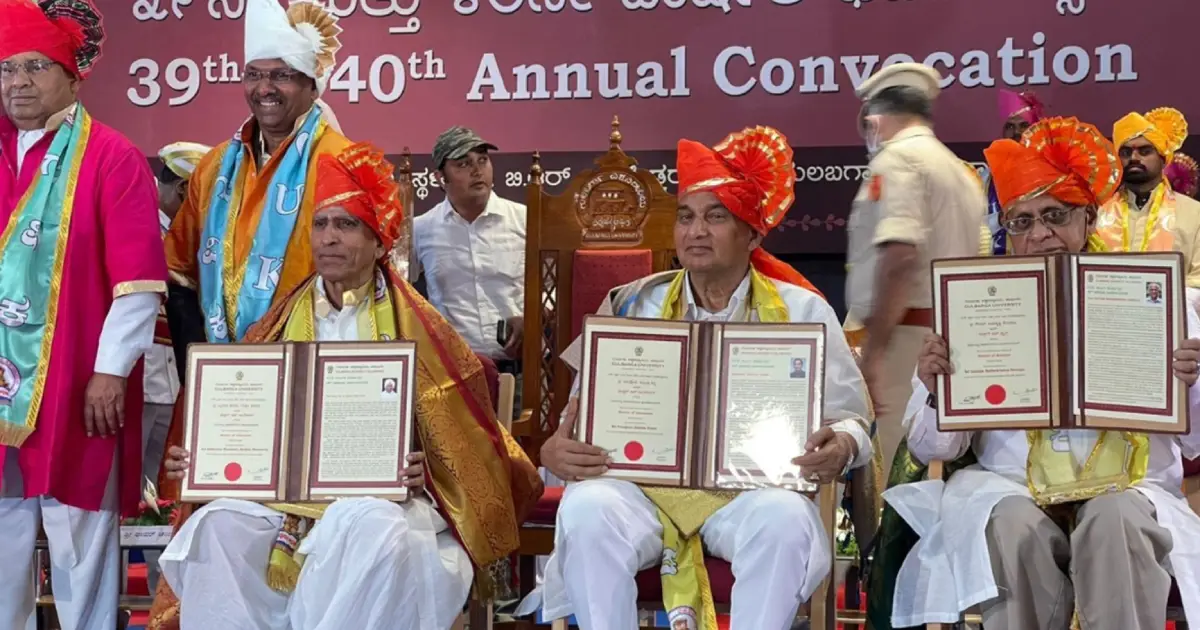 Dr. Yenepoya Abdulla Kunhi, Honorable Chancellor, Yenepoya (Deemed to be University) for being awarded Honorary Doctorate by Gulbarga University