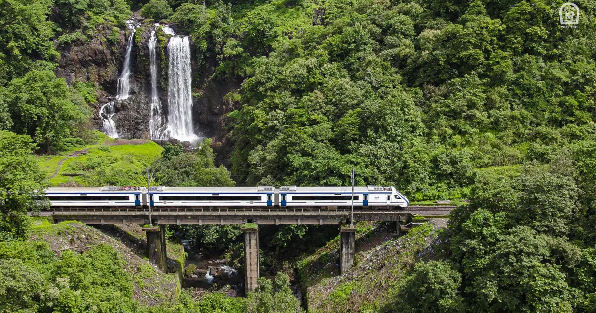 Train passing through the Western Ghats near Mangalore