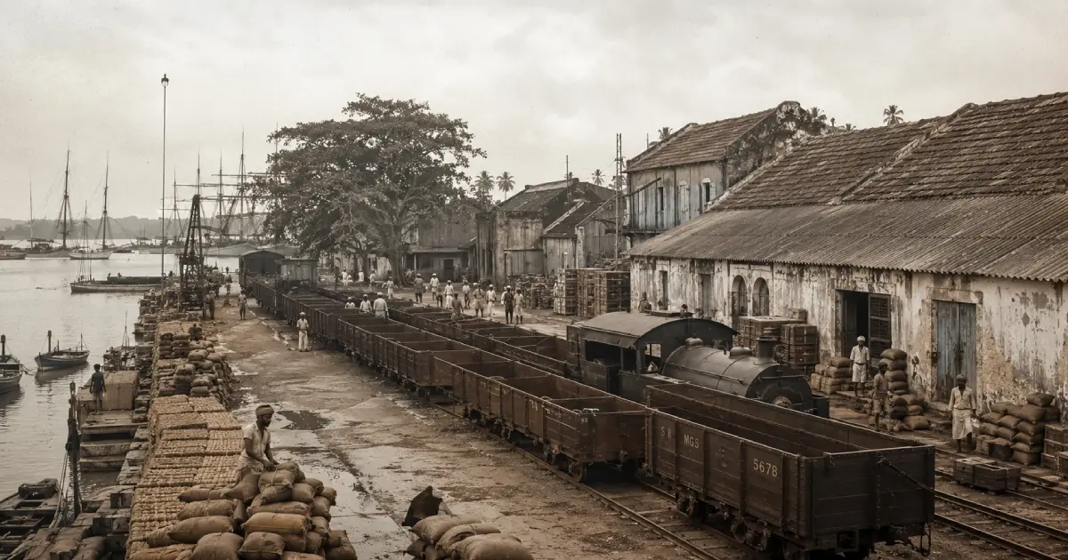 Historic railway cargo movement near Mangalore Bunder port