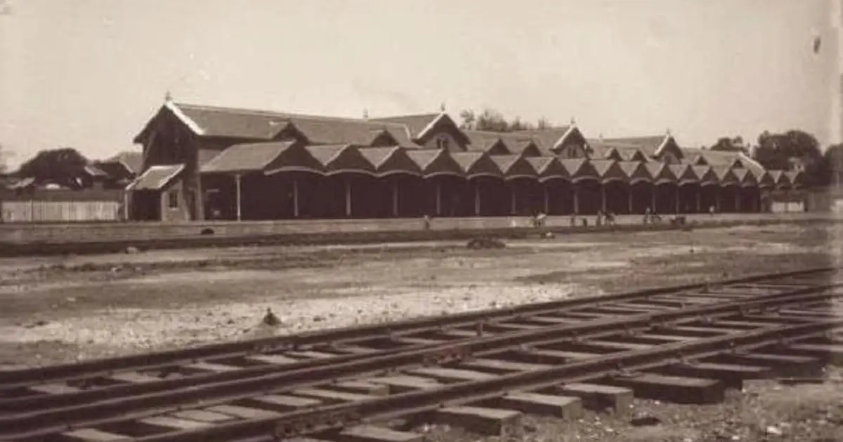 Historic railway arrival in Mangalore during British India in 1907