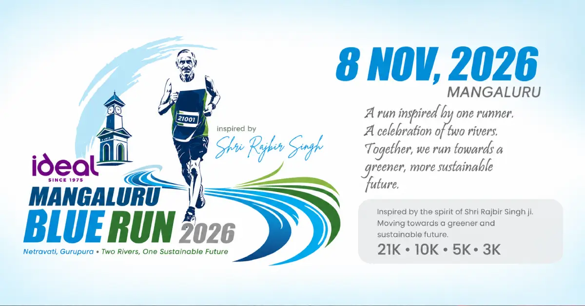 Mangaluru Blue Run 2026 event poster for the November 8, 2026 running event in Mangaluru