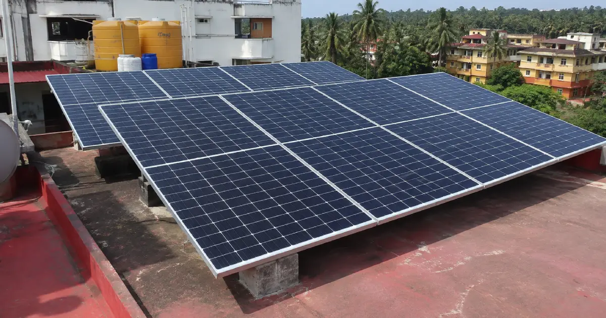 Residential rooftop solar panel installation in Mangaluru